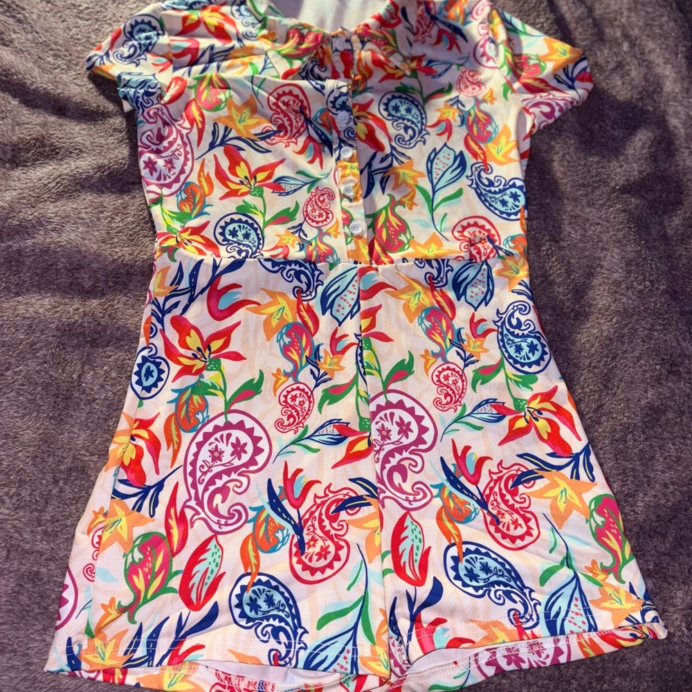 SHEIN Colorful Paisley Print Romper
